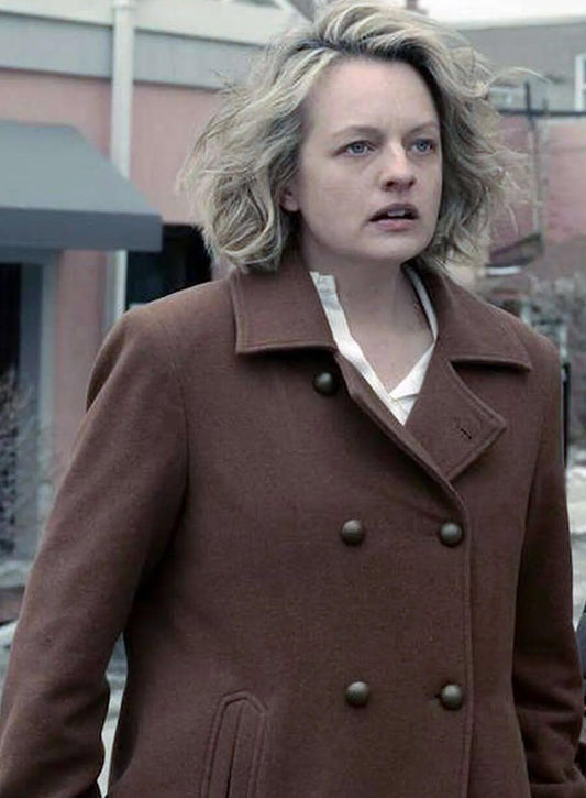 Harpoon June Osborne Inspired Brown Wool Fabric Coat - The Handmaid's Tale S05 Style