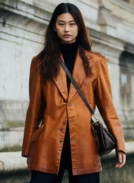 Harpoon Jung Ho-Yeon Real Inspired Brown Real Leather Leather Jacket