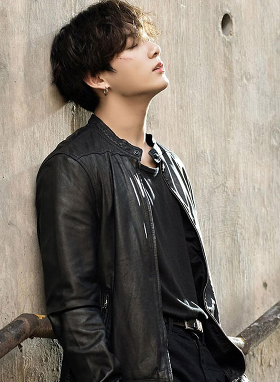 Harpoon Jungkook Inspired Black Leather Jacket