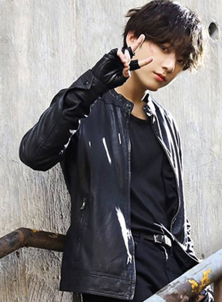Harpoon Jungkook Inspired Black Leather Jacket