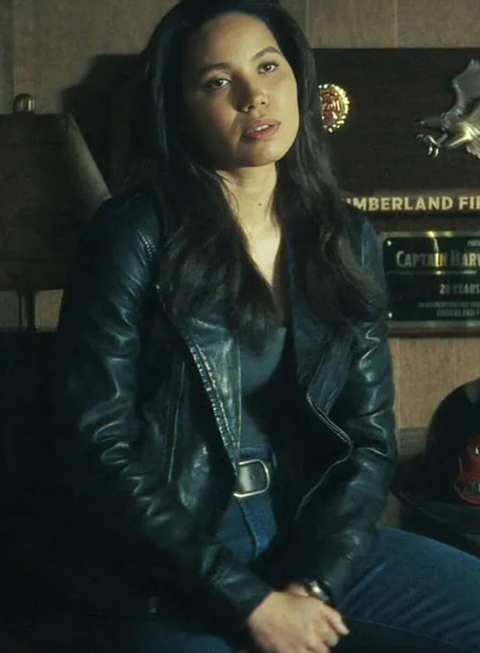 Harpoon Detective Michell Inspired Black Leather Jacket - Smoke 2025 Style