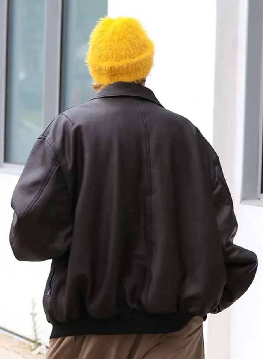 Harpoon Justin Bieber Inspired Black Leather Jacket
