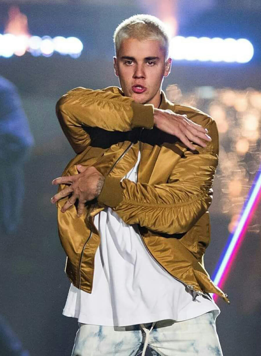 Harpoon Justin Bieber Inspired Brown Bomber Jacket