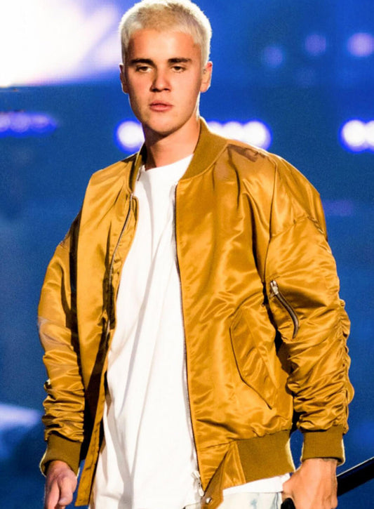 Harpoon Justin Bieber Inspired Brown Bomber Jacket