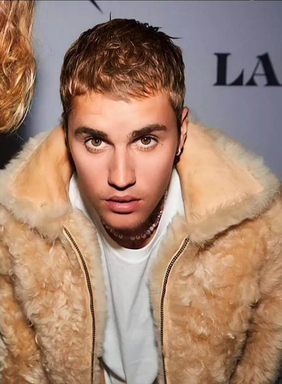 Harpoon Justin Bieber Faux Fur Inspired Off White Leather Jacket