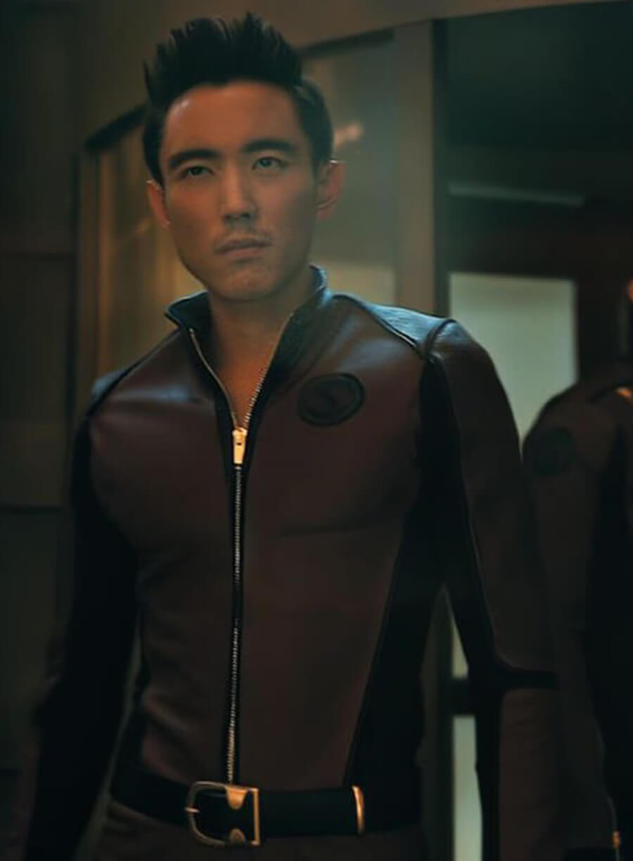 Harpoon Ben Hargreeves Inspired Black and Red Leather Jacket - The Umbrella Academy Style