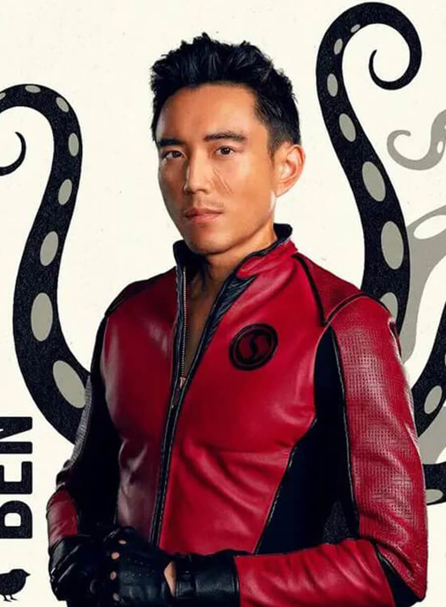 Harpoon Ben Hargreeves Inspired Black and Red Leather Jacket - The Umbrella Academy Style