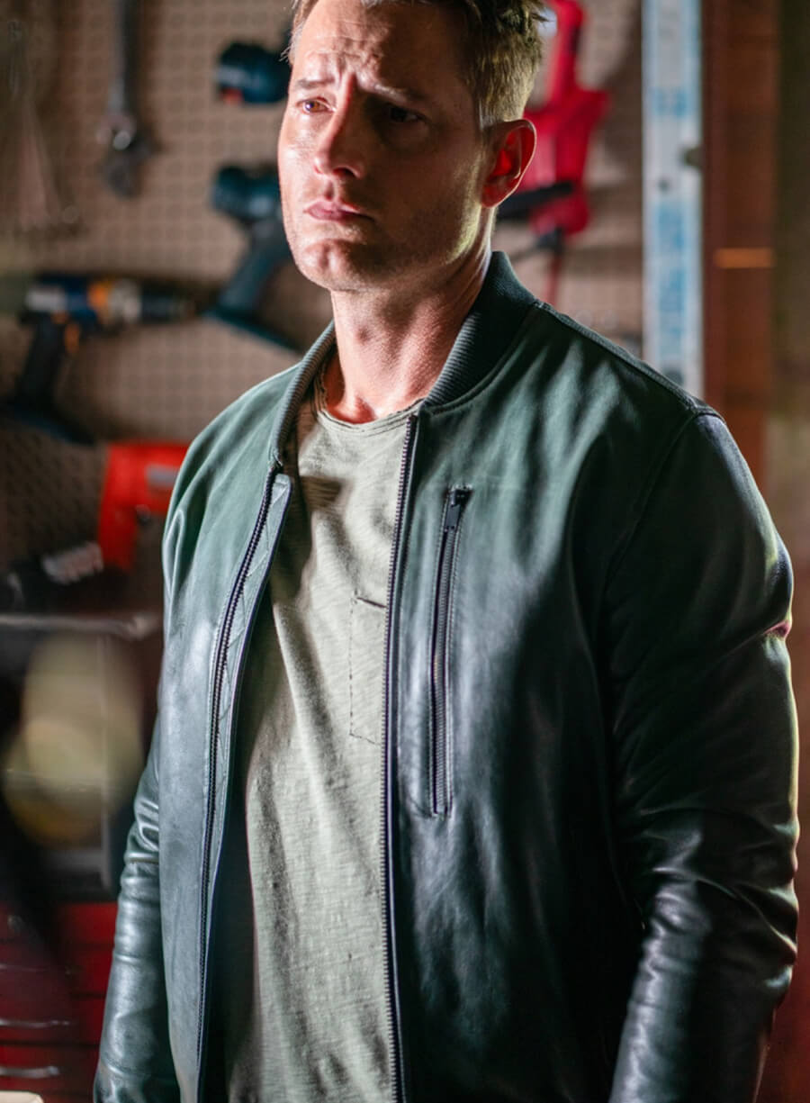 Harpoon Colter Shaw Inspired Green Real Leather Bomber Jacket - Tracker Style