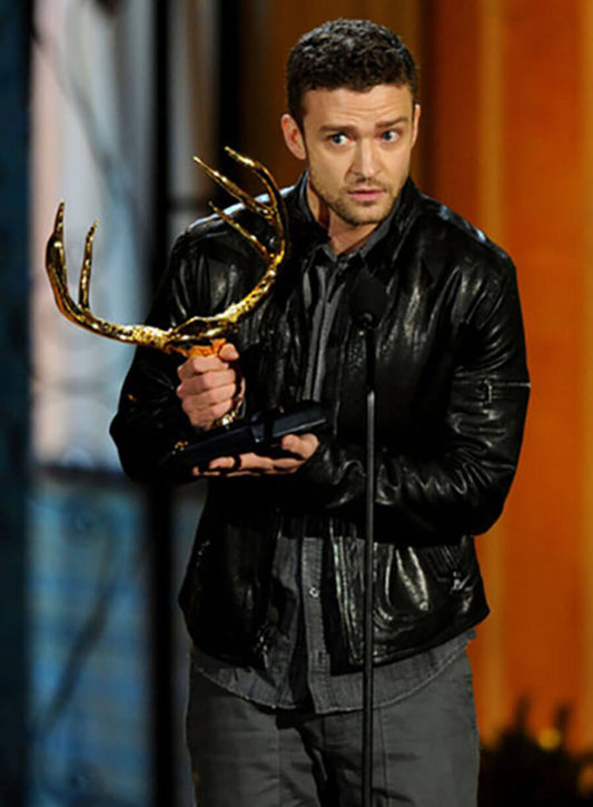 Harpoon Justin Timberlake Inspired Black Real Leather Leather Jacket