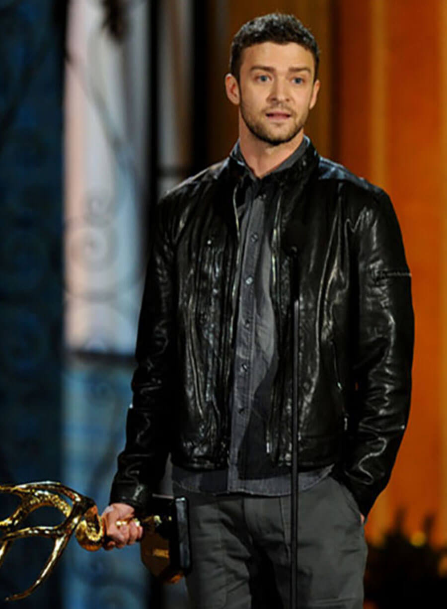 Harpoon Justin Timberlake Inspired Black Real Leather Leather Jacket