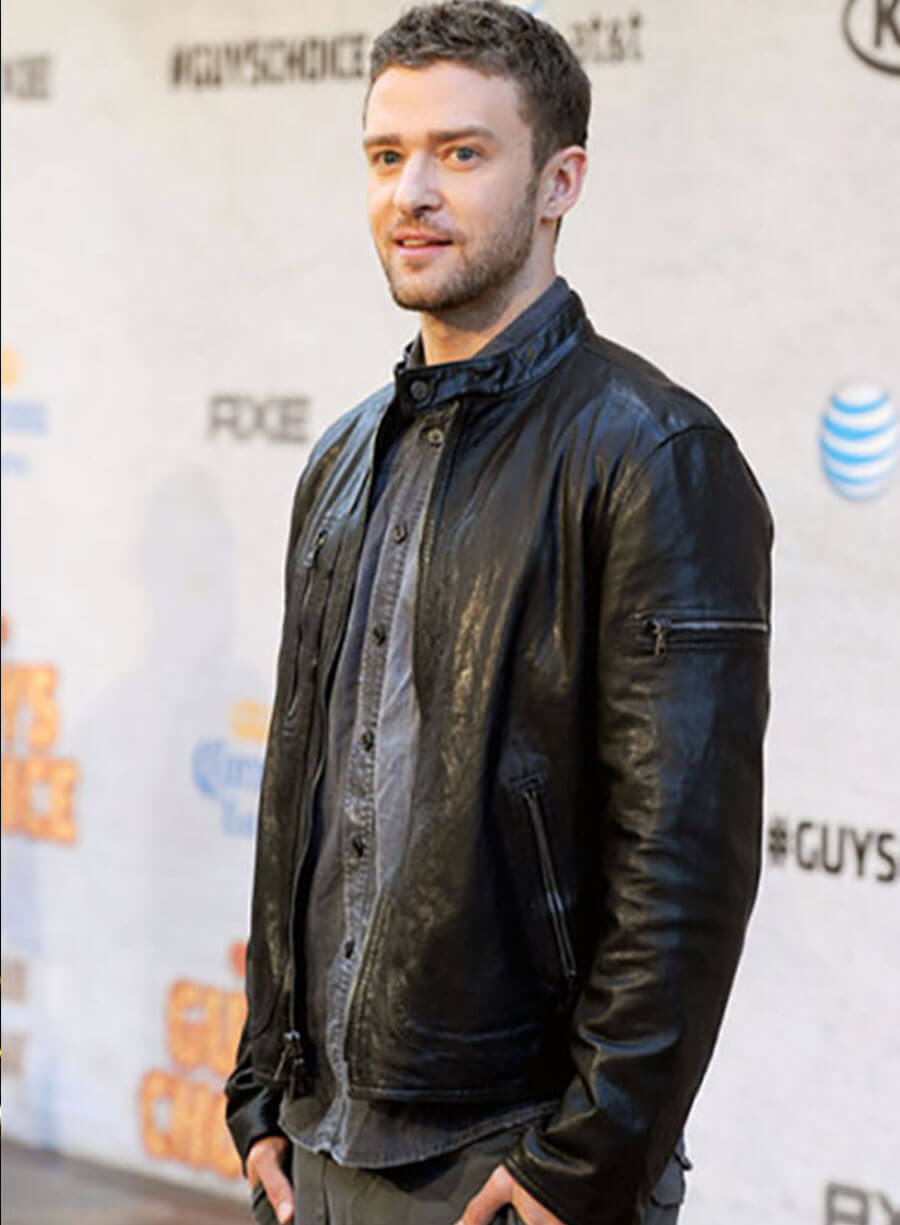 Harpoon Justin Timberlake Inspired Black Real Leather Leather Jacket