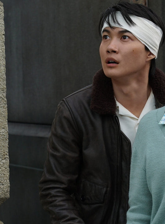 Harpoon Koichi Shikishima Inspired Black Leather Jacket - Godzilla Minus One Style
