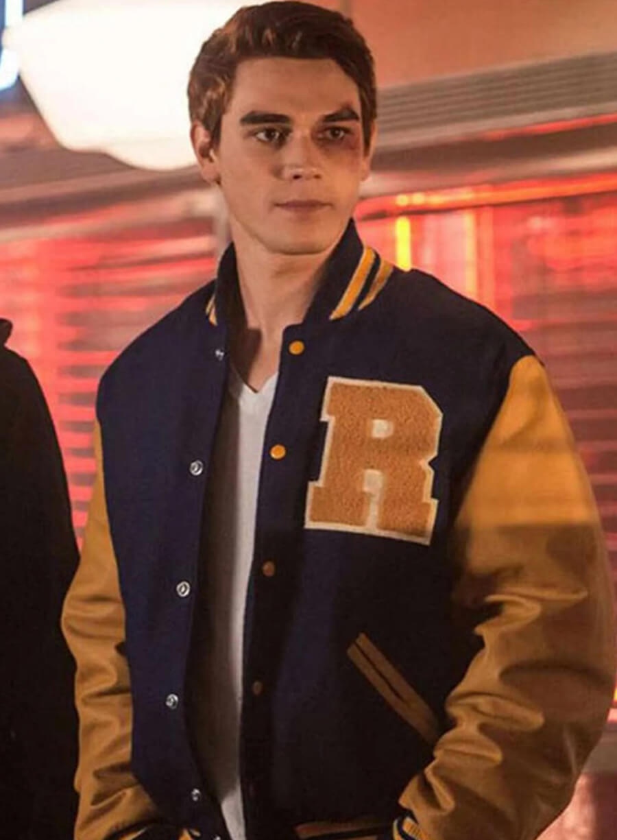 Harpoon Archie Andrews Inspired Blue and Yellow Bomber Jacket - Riverdale Tv Series Style