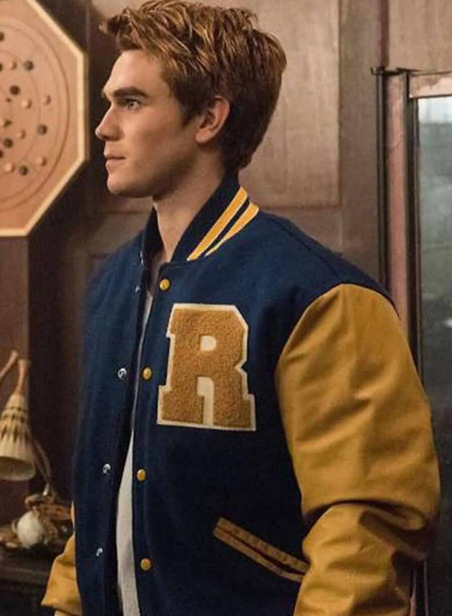 Harpoon Archie Andrews Inspired Blue and Yellow Bomber Jacket - Riverdale Tv Series Style