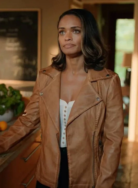 Harpoon Kaia Bryant Inspired Brown Leather Jacket - Virgin River S05 Style