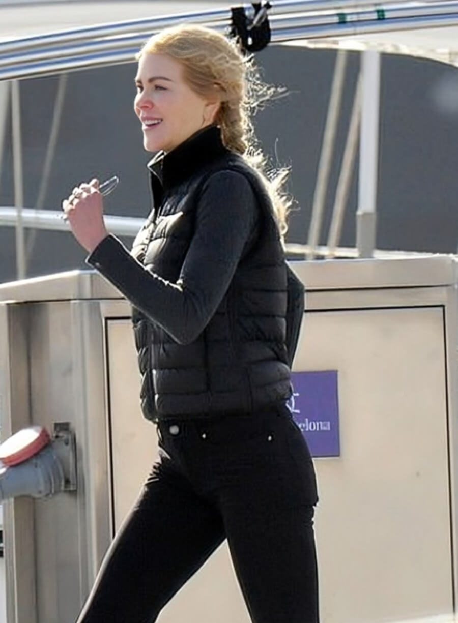 Harpoon Kaitlyn Meade Inspired Black Parachute Fabric Leather Jacket - Special Ops Lioness Style