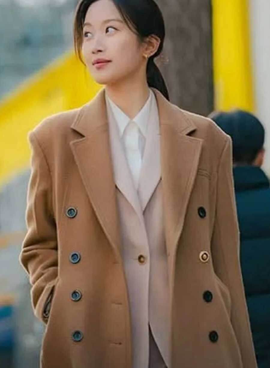 Harpoon Kang Hee-ji Law Inspired Brown Wool Fabric Coat - Law and the City Style