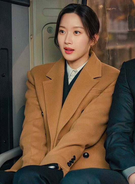 Harpoon Kang Hee-ji Law Inspired Brown Wool Fabric Coat - Law and the City Style