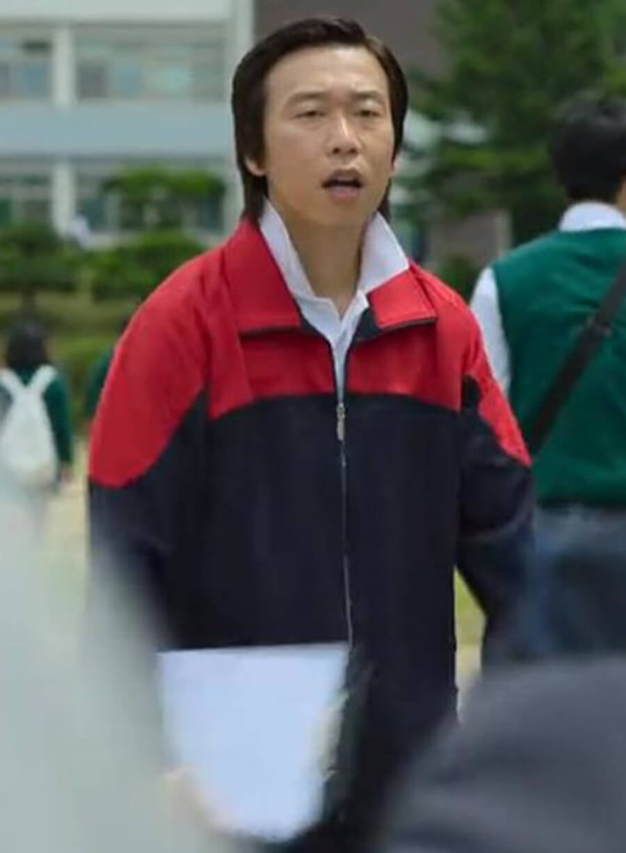 Harpoon Kang Jin-goo Inspired Red & Blue Leather Jacket - All of Us Are Dead Style