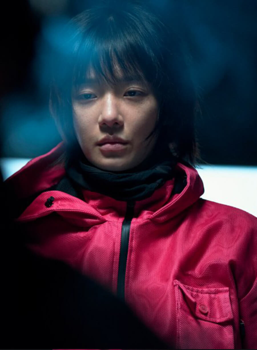 Harpoon Kang No-eul Inspired Dark Pink Cotton Fabric Hooded Jacket - Squid Game S03 Style