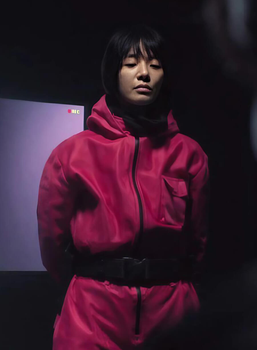 Harpoon Kang No-eul Inspired Dark Pink Cotton Fabric Hooded Jacket - Squid Game S03 Style