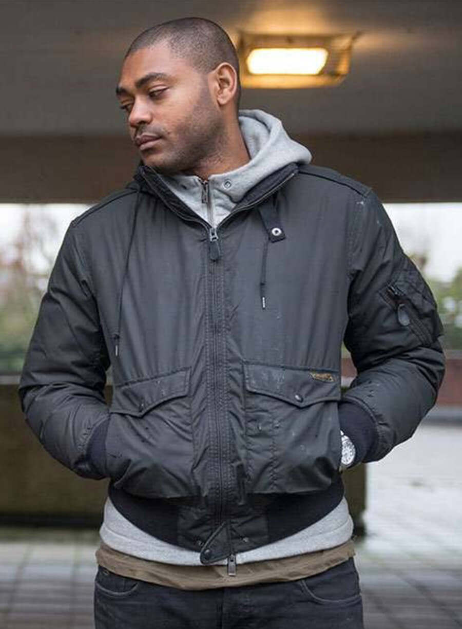 Harpoon Sully Inspired Grey Polyester Fabric Bomber Jacket - Top Boy Style