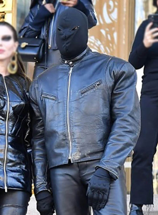 Harpoon Kanye West Inspired Black Real Leather Leather Jacket