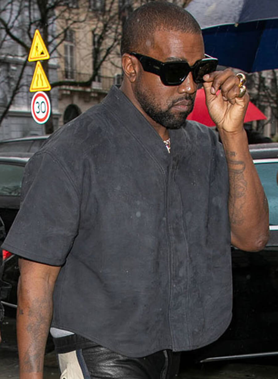 Harpoon Kanye West Shirt Inspired Grey Suede Leather Leather Jacket