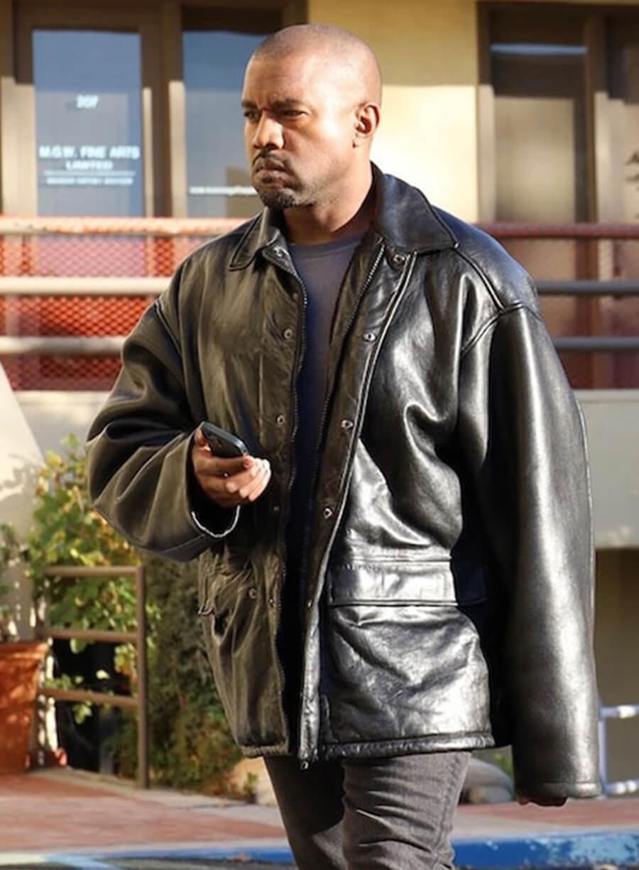 Harpoon Kanye West Inspired Black Real Leather Leather Jacket