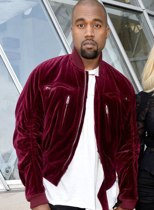 Harpoon Kanye West Velvet Inspired Red Bomber Jacket - Kim Kardashian Style