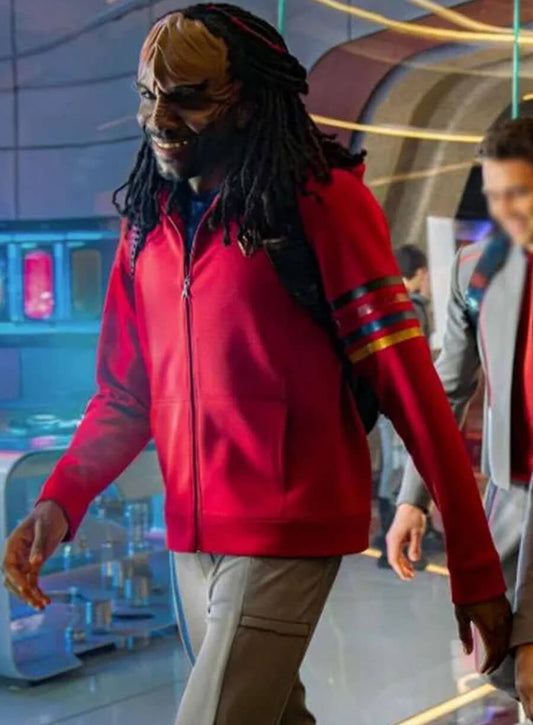 Harpoon Jay-Den Karag Inspired Red Hooded Jacket - Star Trek: Starfleet Academy Style