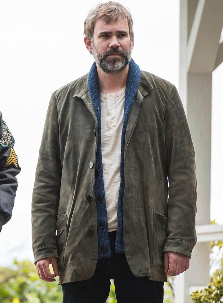 Harpoon Karl Alberg Inspired Grey Leather Jacket - Murder in a Small Town Style