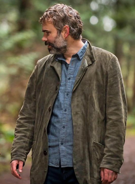 Harpoon Karl Alberg Inspired Grey Leather Jacket - Murder in a Small Town Style