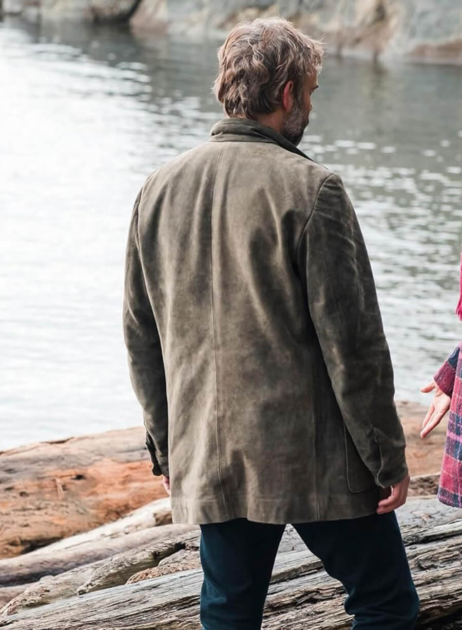 Harpoon Karl Alberg Inspired Grey Leather Jacket - Murder in a Small Town Style