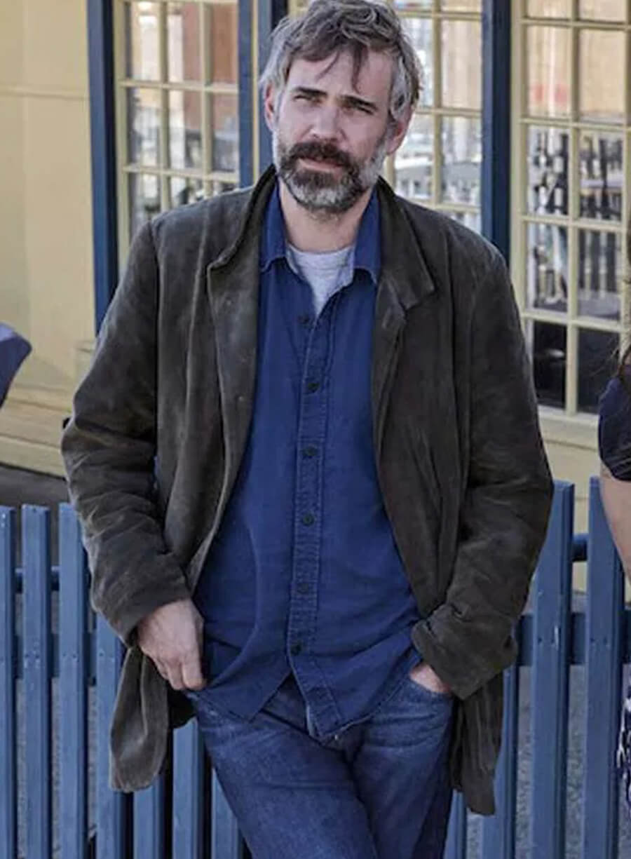 Harpoon Karl Alberg Inspired Grey Leather Jacket - Murder in a Small Town Style