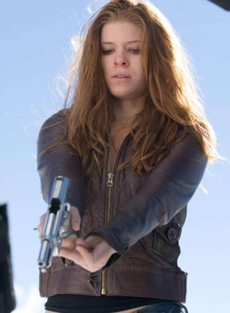 Harpoon Sarah Fenn Inspired Brown Real Leather Hooded Jacket - Shooter Style