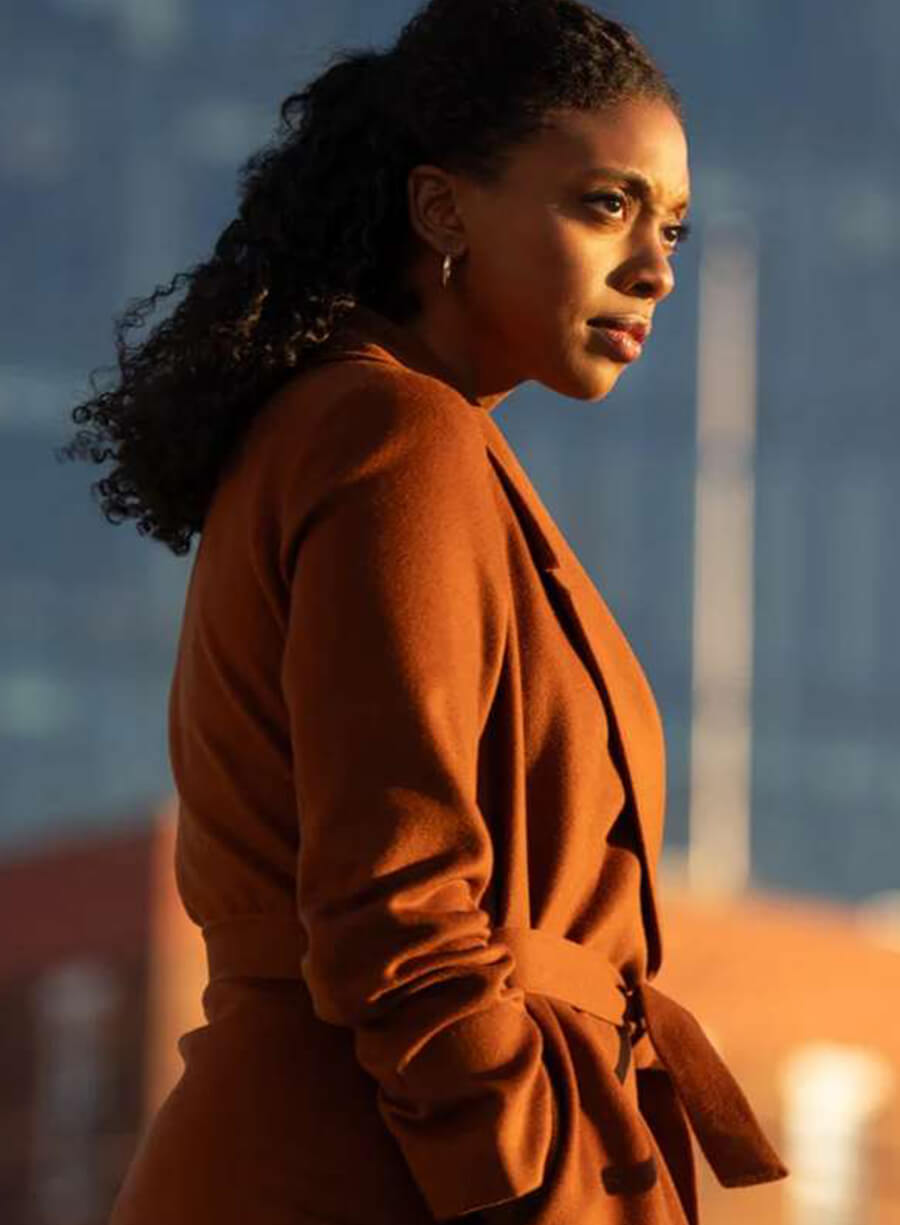Harpoon Dola Rashad Inspired Brown Wool Fabric Coat - Billions Tv Series Style