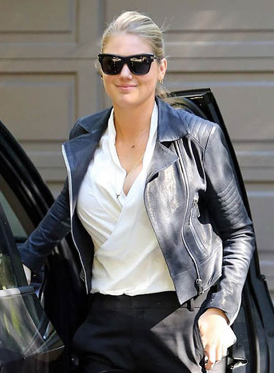 Harpoon Kate Upton Inspired Black Leather Jacket