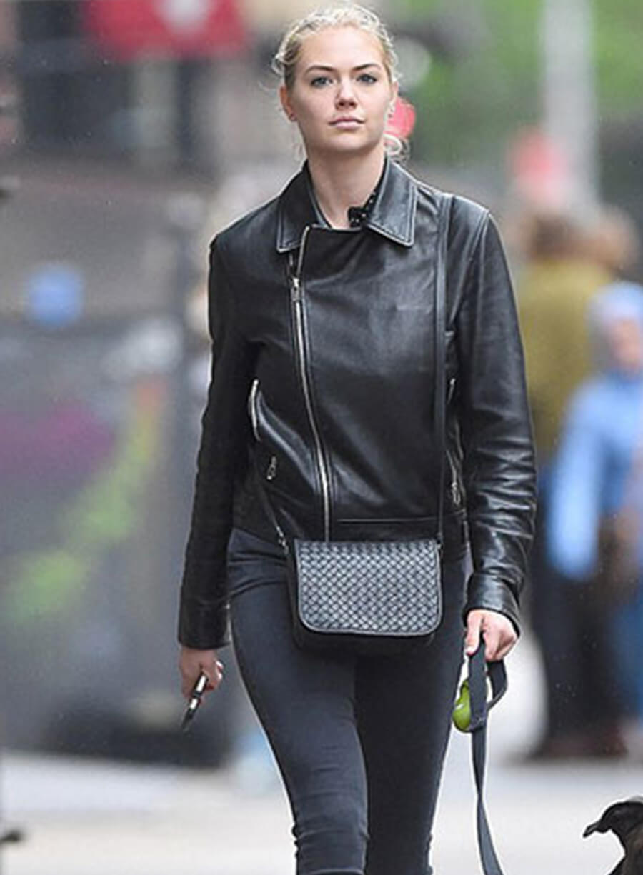 Harpoon Kate Upton Inspired Black Leather Jacket