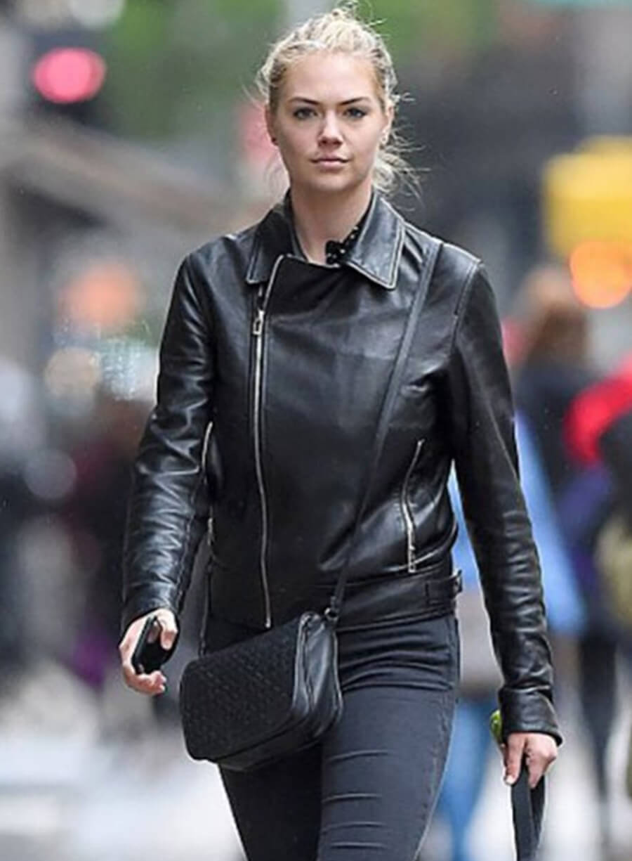 Harpoon Kate Upton Inspired Black Leather Jacket