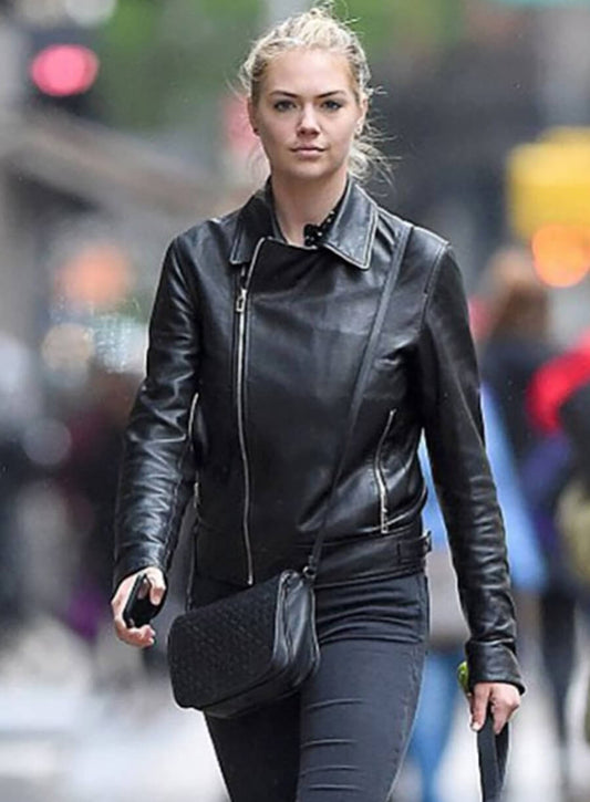Harpoon Kate Upton Inspired Black Leather Jacket