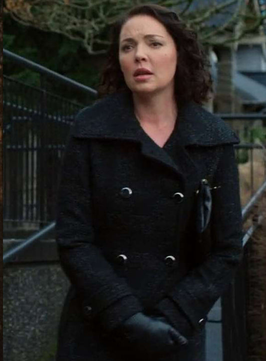 Harpoon Katherine Heigl Inspired Black Wool Fabric Coat - Firefly Lane Style