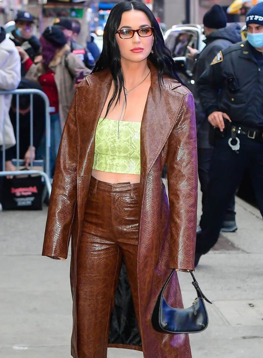 Harpoon Katy Perry Inspired Brown Coat - Good Morning America Style