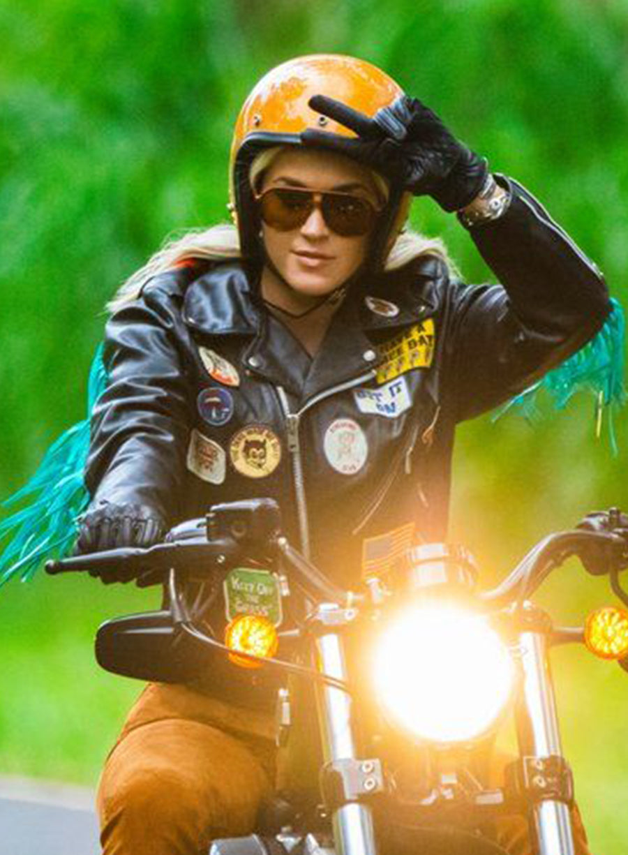Harpoon Katy Perry Inspired Black Biker Jacket - Harleys In Hawaii Style