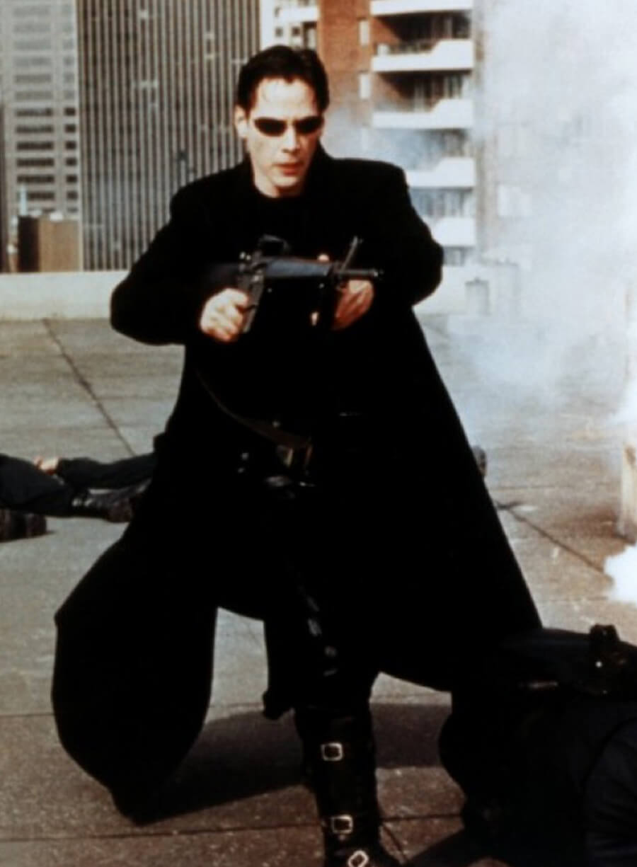 Harpoon Neo Inspired Black Wool Coat - The Matrix Style