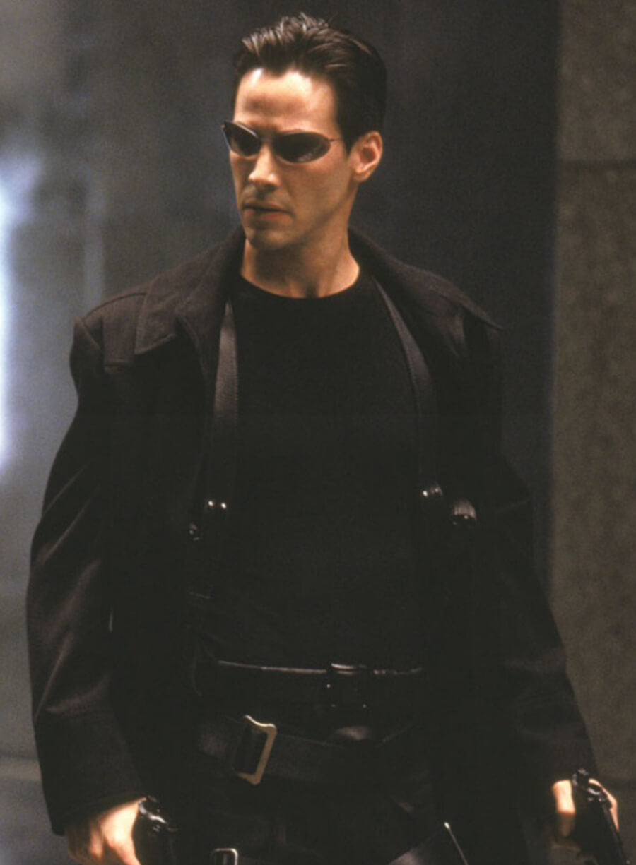 Harpoon Neo Inspired Black Wool Coat - The Matrix Style