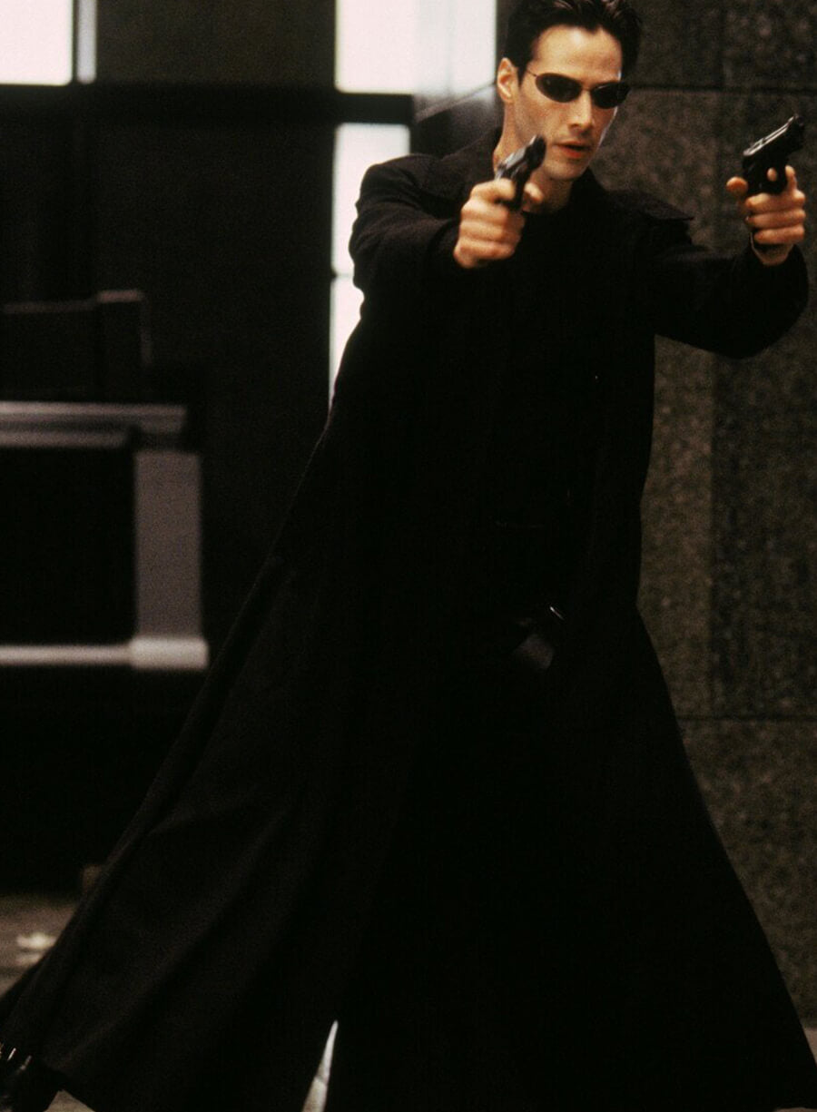 Harpoon Neo Inspired Black Wool Coat - The Matrix Style