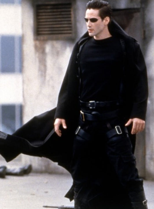 Harpoon Neo Inspired Black Wool Coat - The Matrix Style