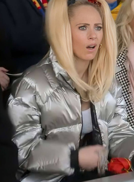 Harpoon Keeley Jones Inspired Silver Leather Jacket - Ted Lasso S03 Style