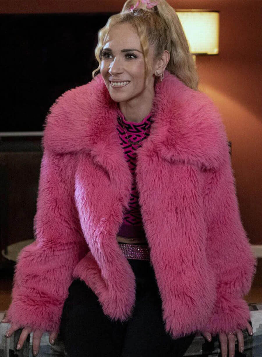 Keely Jones Ted Lasso S03 Pink Fur Jacket
